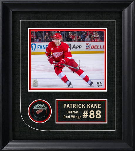 Patrick Kane Detroit Red Wings Signed Official Game Puck Framed - AUCTION