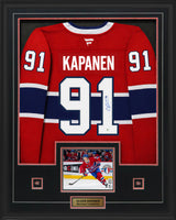 Oliver Kapanen Signed Framed 34x42 Montreal Canadiens Home Fanatics Premium Jersey - AUCTION