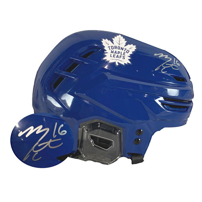 Mitch Marner Signed Toronto Maple Leafs Blue Game Model Helmet - Frameworth Sports Canada 