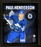 Paul Henderson Signed Framed PhotoGlass Toronto Maple Leafs Puck