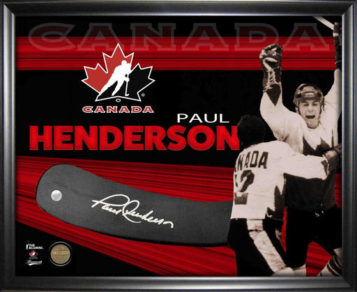 Paul Henderson Signed PhotoGlass Framed Team Canada StickBlade - Frameworth Sports Canada 