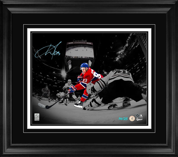 Ivan Demidov Signed 16x20 Print Framed Montreal Canadiens 1st Career NHL Goal Spotlight (Limited Edition of 25)