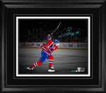 Lane Hutson Signed 16x20 Print Framed Montreal Canadiens Slapshot Spotlight (Limited Edition of 25)