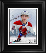 Lane Hutson Signed 16x20 Print Framed Montreal Canadiens B/W Skyline Collage (Limited Edition of 25) - AUCTION
