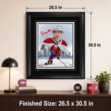 Lane Hutson Signed 16x20 Print Framed Montreal Canadiens B/W Skyline Collage (Limited Edition of 25) - AUCTION