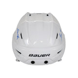 Lane Hutson and Noah Dobson Dual Signed Montreal Canadiens Bauer Re-Akt 55 Hockey White Helmet - AUCTION