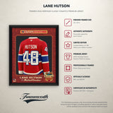 Lane Hutson Signed Framed 34x42 Photo Glass Montreal Canadiens 2026 Heritage Classic Fanatics Premium Jersey (Limited Edition of 148)