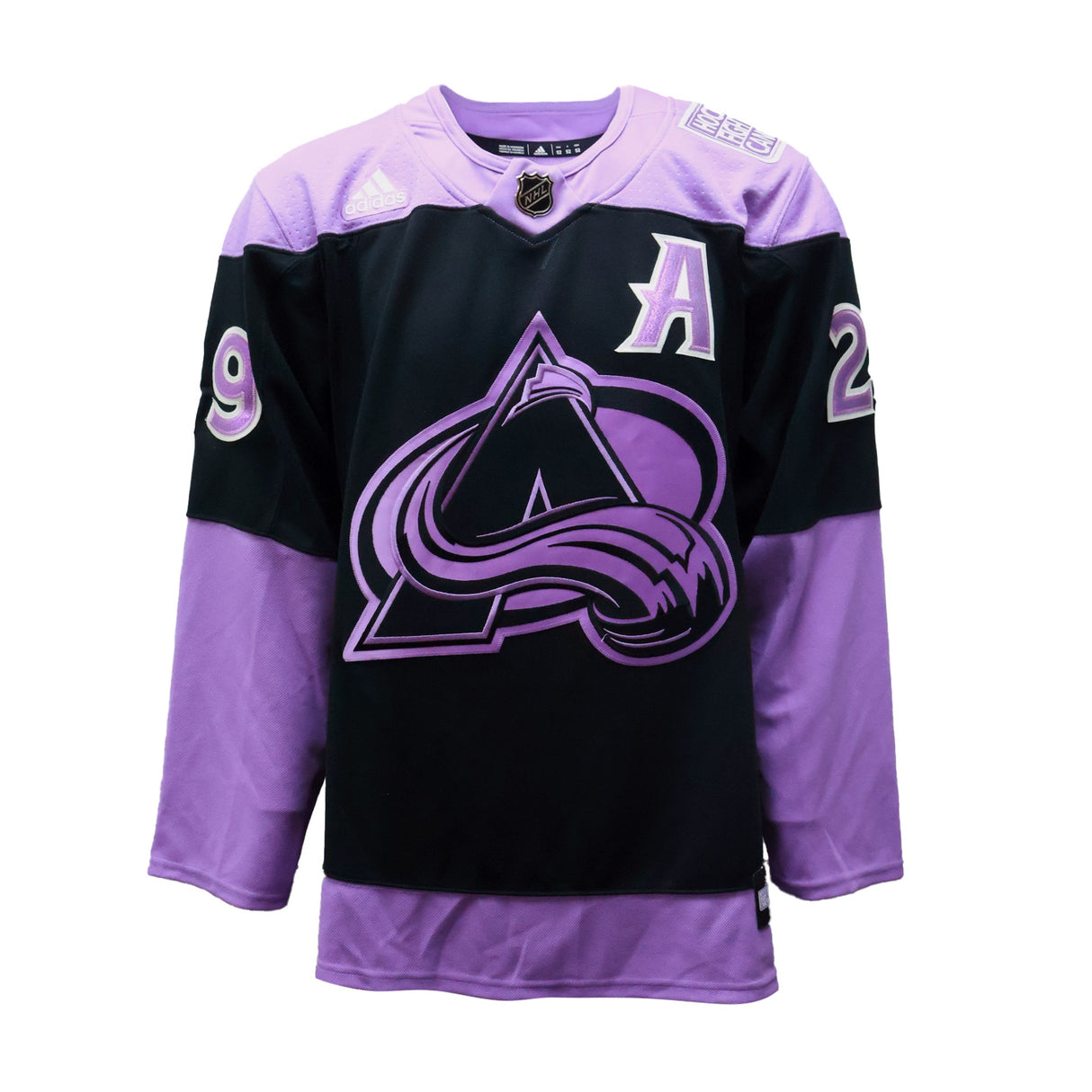 Nathan MacKinnon Signed Jersey Avalanche Black Hockey Fights Cancer Adidas - AUCTION