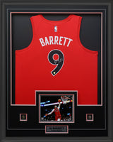 RJ Barrett Signed Jersey Framed Toronto Raptors Red Nike Icon Edition - AUCTION