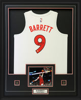 RJ Barrett Signed Jersey Framed Toronto Raptors White Nike Icon Edition - AUCTION