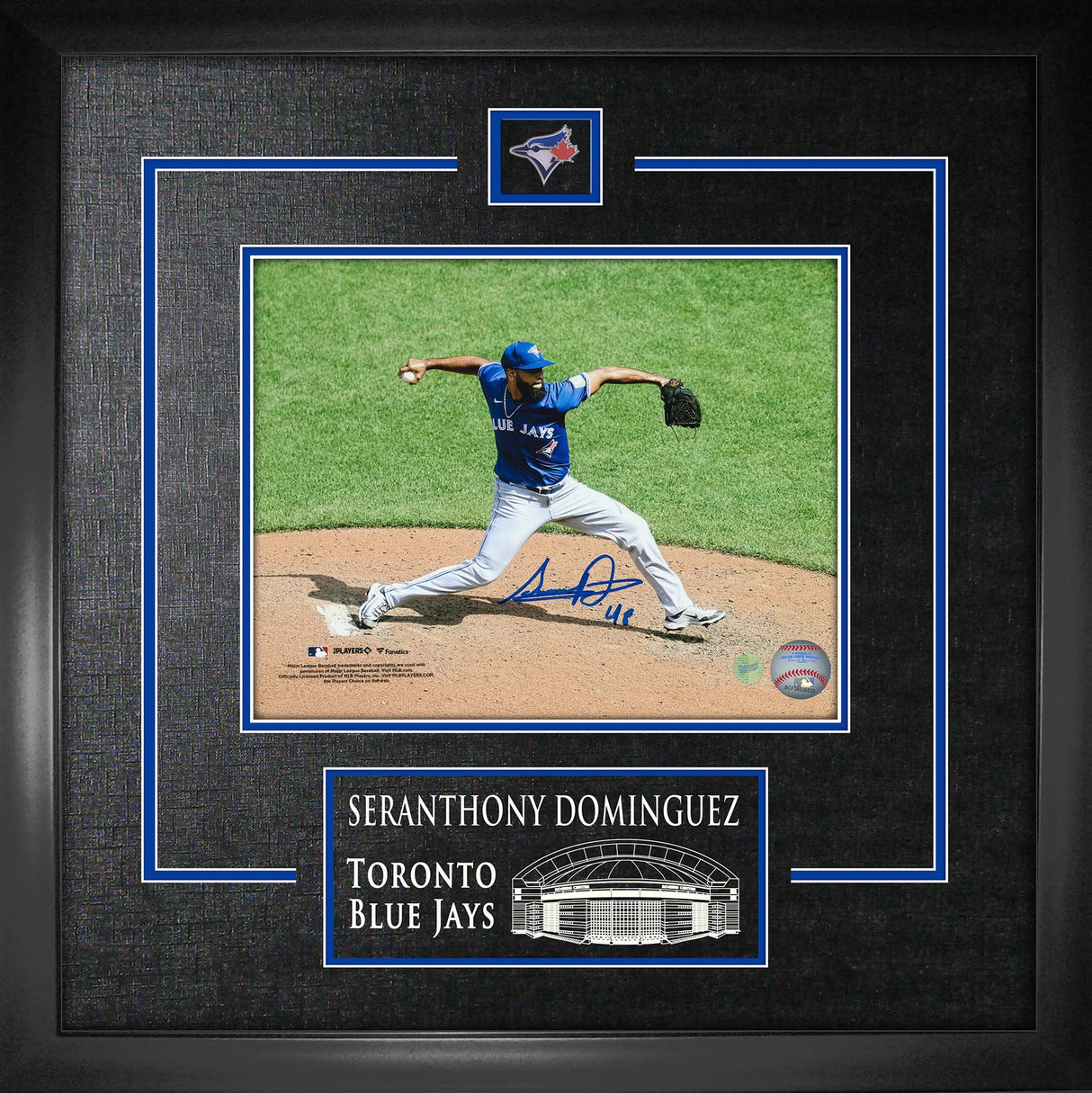 Seranthony Dominguez Signed 8x10 Etched Mat Toronto Blue Jays Action - AUCTION