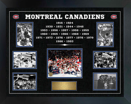 Montreal Canadiens Stanley Cup Dynasty Framed Collage - Frameworth Sports Canada 