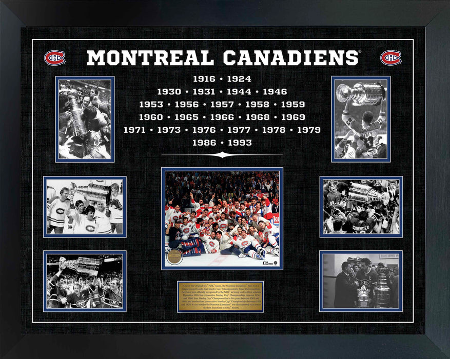 Montreal Canadiens Stanley Cup Dynasty Framed Collage — Frameworth ...