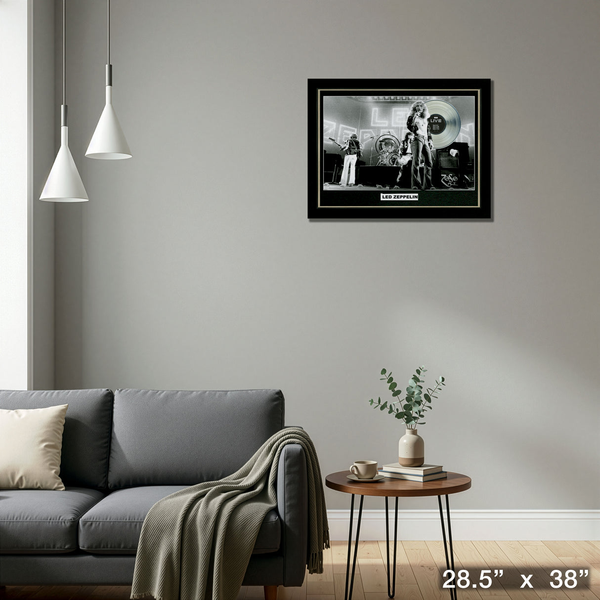Led Zeppelin Live Framed with Platinum LP – Detail – Frameworth