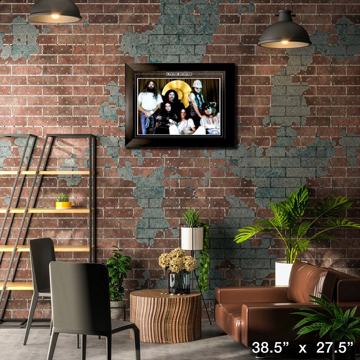 Lynard Skynard Framed Print with Gold LP – Lifestyle – Frameworth