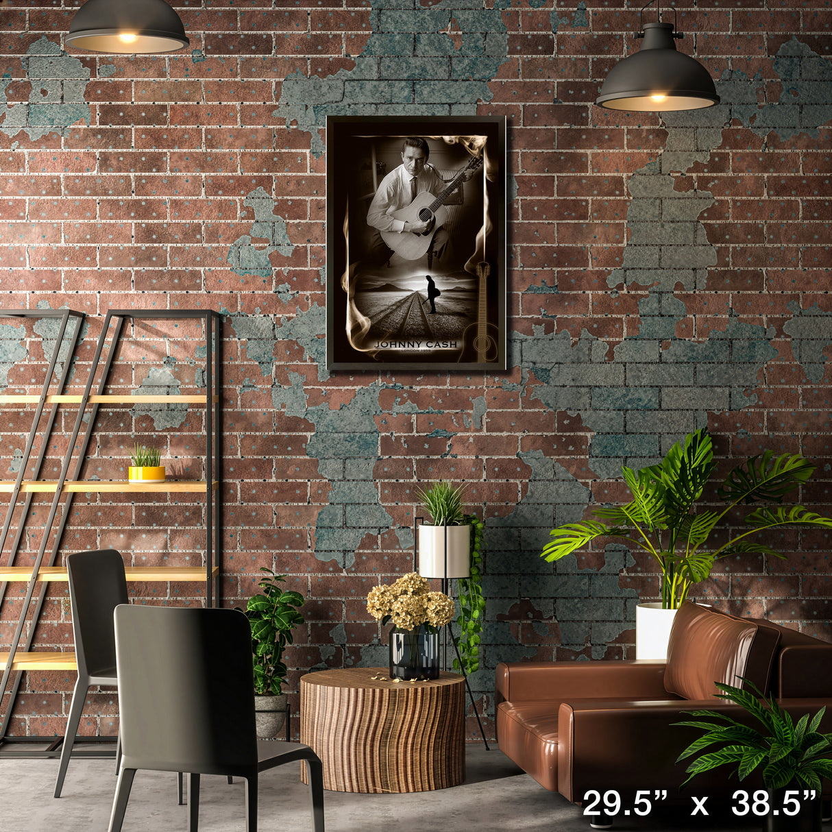 Johnny Cash Framed Man in Black PhotoGlass – Lifestyle – Frameworth
