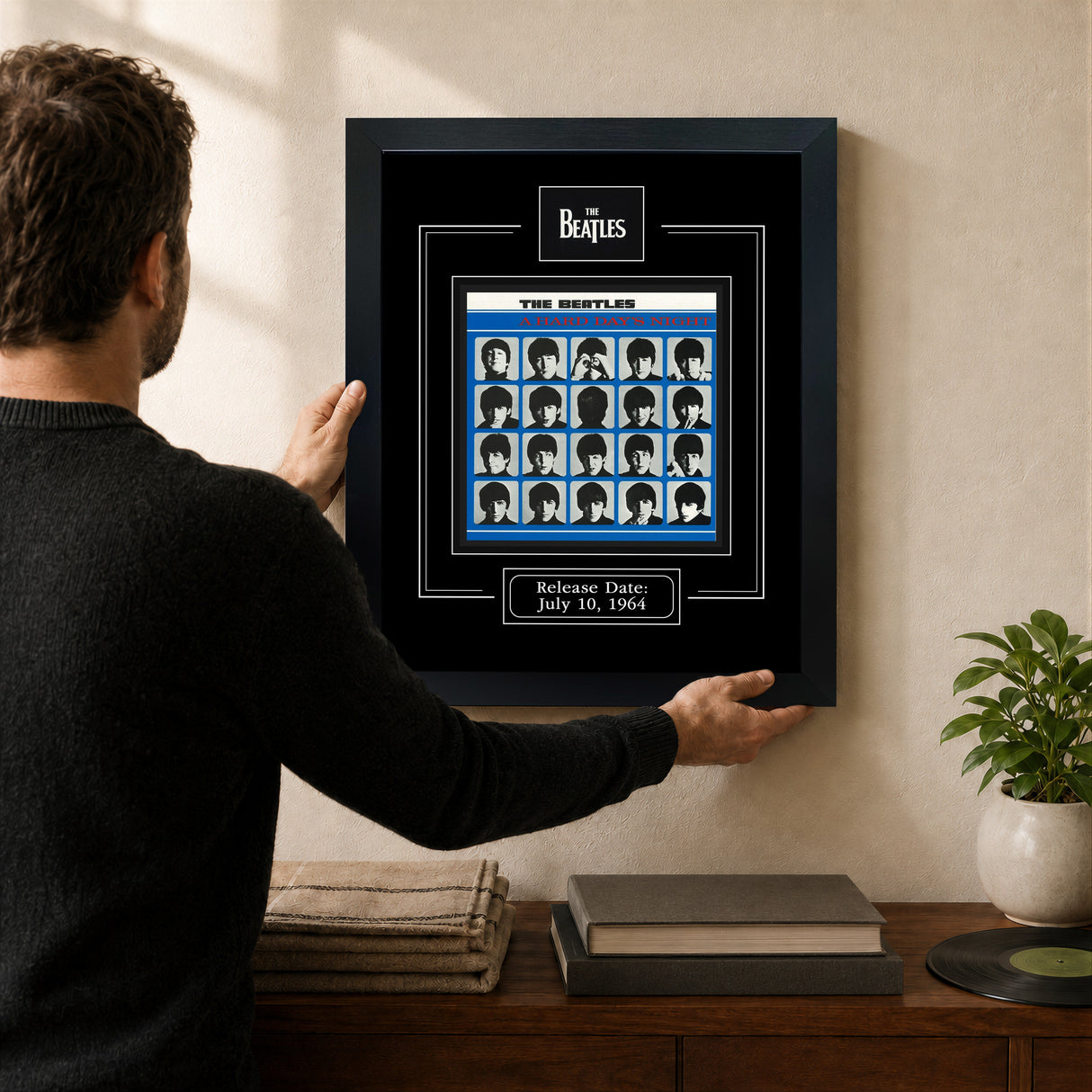 A Hard Day's Night Framed Beatles Album Print - lifestyle 1