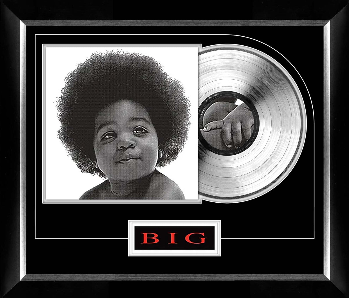 Notorious BIG Ready To Die Music Cover Framed with Silver Vinyl - AUCTION