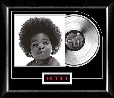 Notorious BIG Ready To Die Music Cover Framed with Silver Vinyl - AUCTION