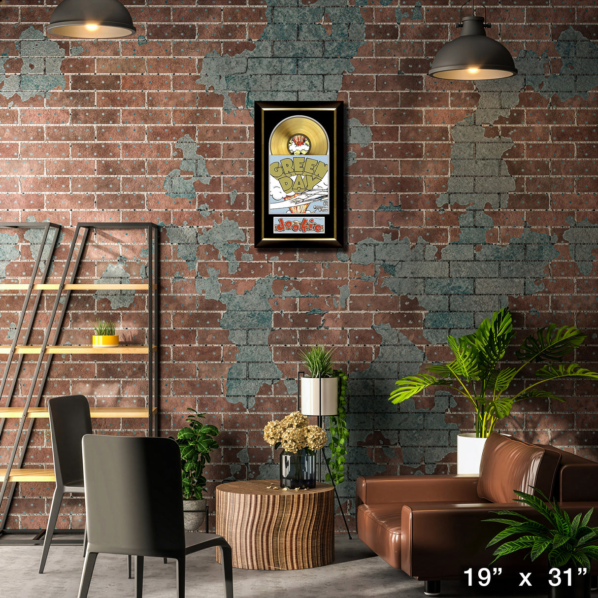 Green Day Dookie Music Cover Framed with Gold Vinyl – Lifestyle – Frameworth