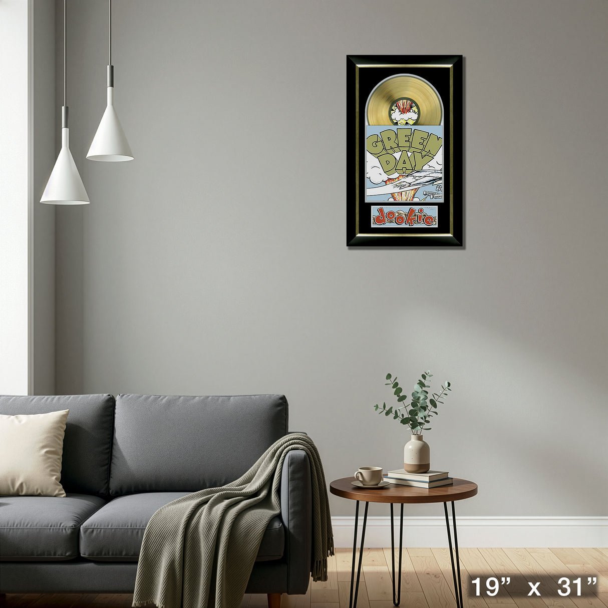 Green Day Dookie Music Cover Framed with Gold Vinyl – Detail – Frameworth