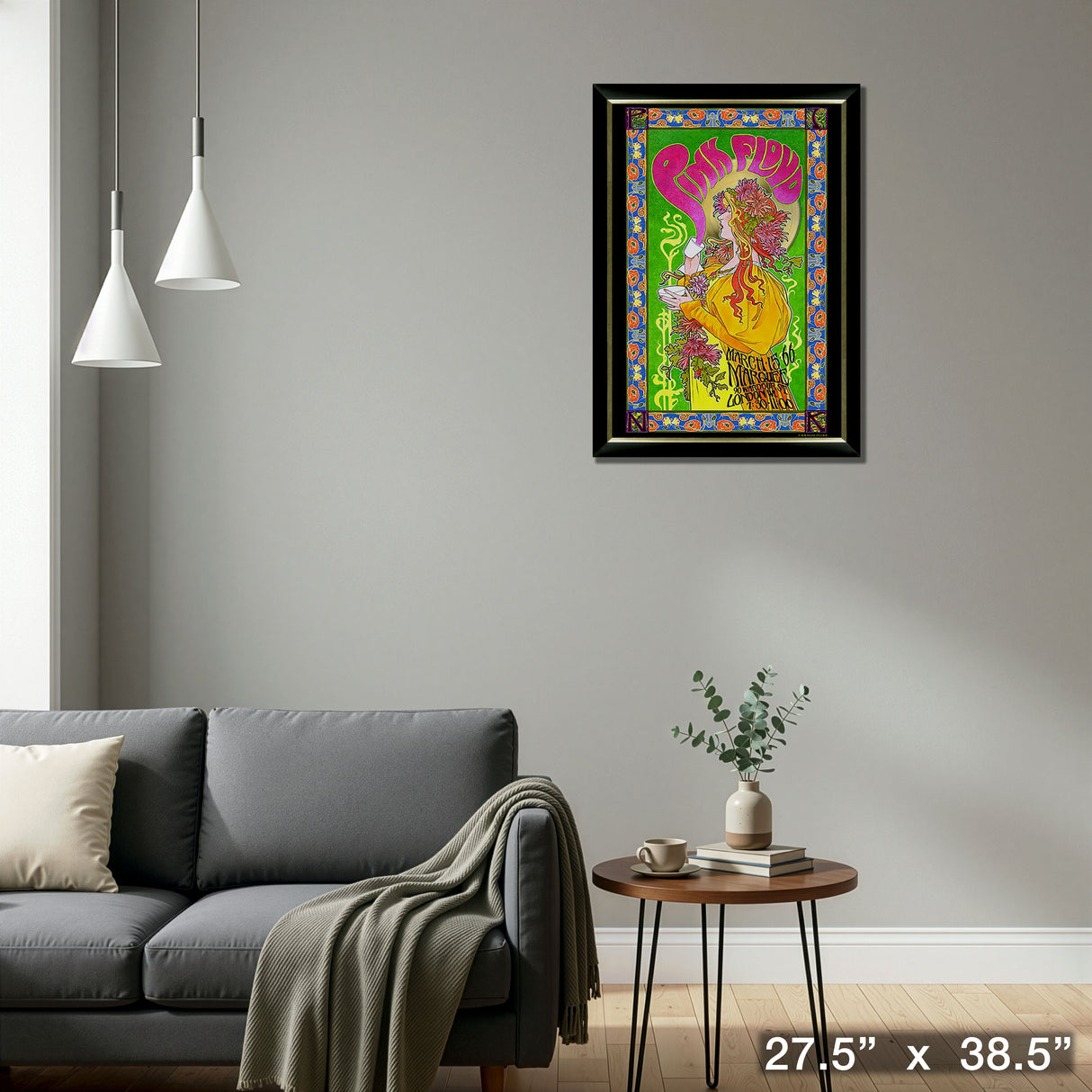 Pink Floyd Masse Framed Poster with Gold Vinyl – Detail – Frameworth