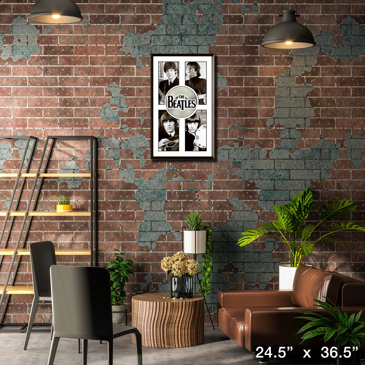 Beatles Framed Black and White Close-Ups With Platinum LP – Lifestyle – Frameworth