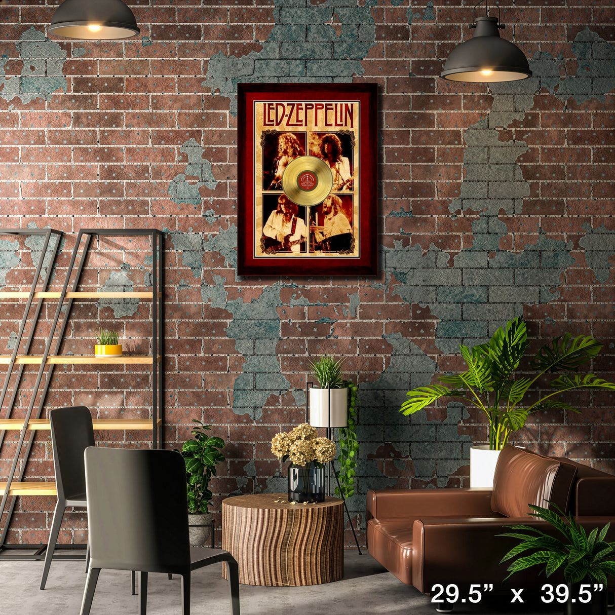 Led Zeppelin Framed Parchment With Gold LP – Lifestyle – Frameworth