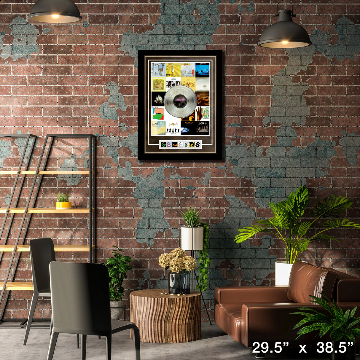 Genesis Framed Discography Print With Platinum LP – Lifestyle – Frameworth