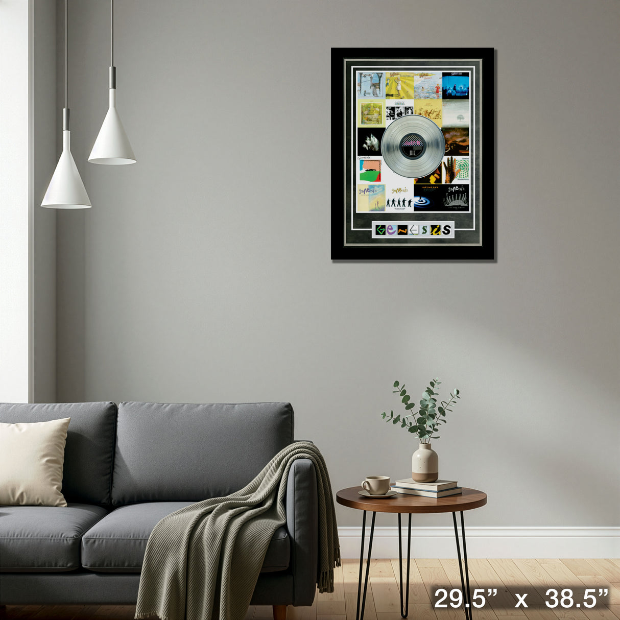 Genesis Framed Discography Print With Platinum LP – Detail – Frameworth