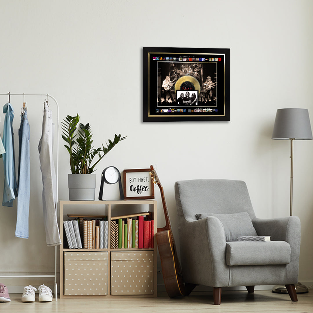 Rush Framed Album Collection Collage with Gold 45 Record - AUCTION