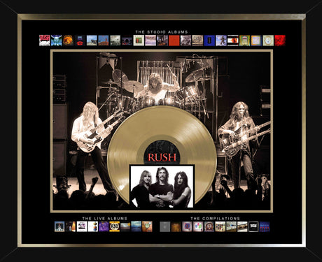 Rush Framed Album Collection Collage with Gold 45 Record product image