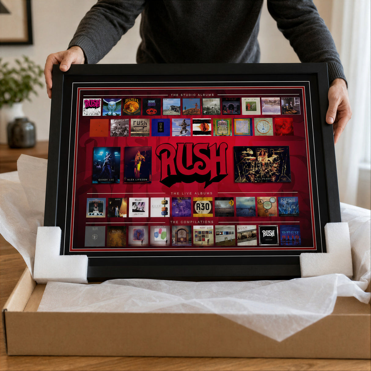Rush Framed Album Collection Collage unpacking preview