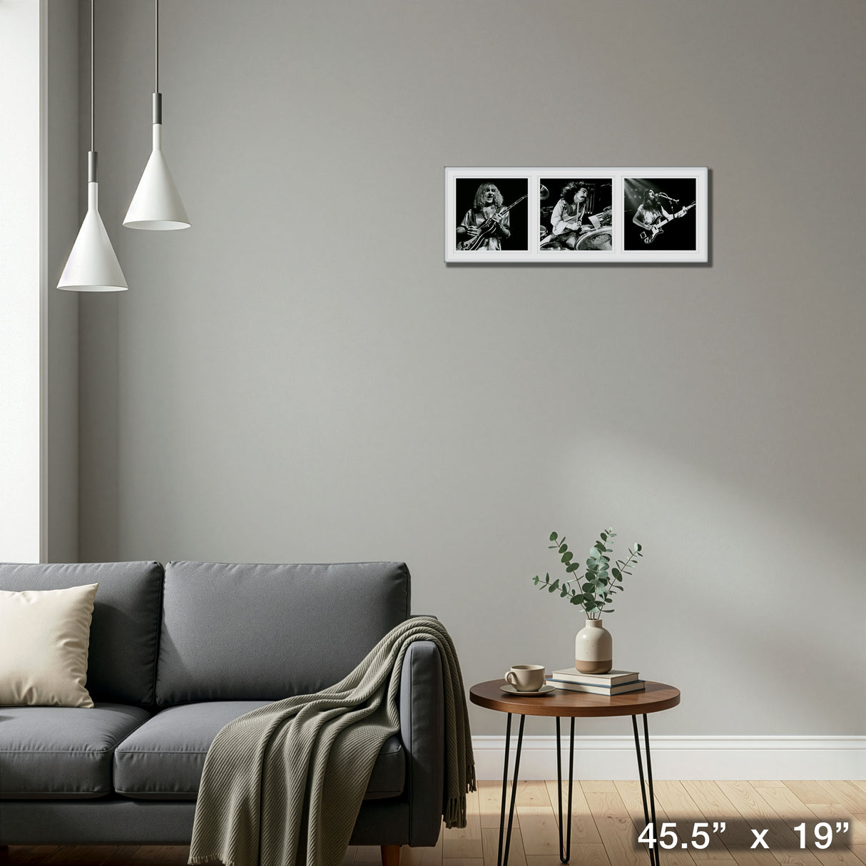 RUSH Framed Triple Black & White Photo Collage – Detail – Frameworth
