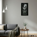 RUSH Framed Triple Black & White Photo Collage Vertical – Detail – Frameworth