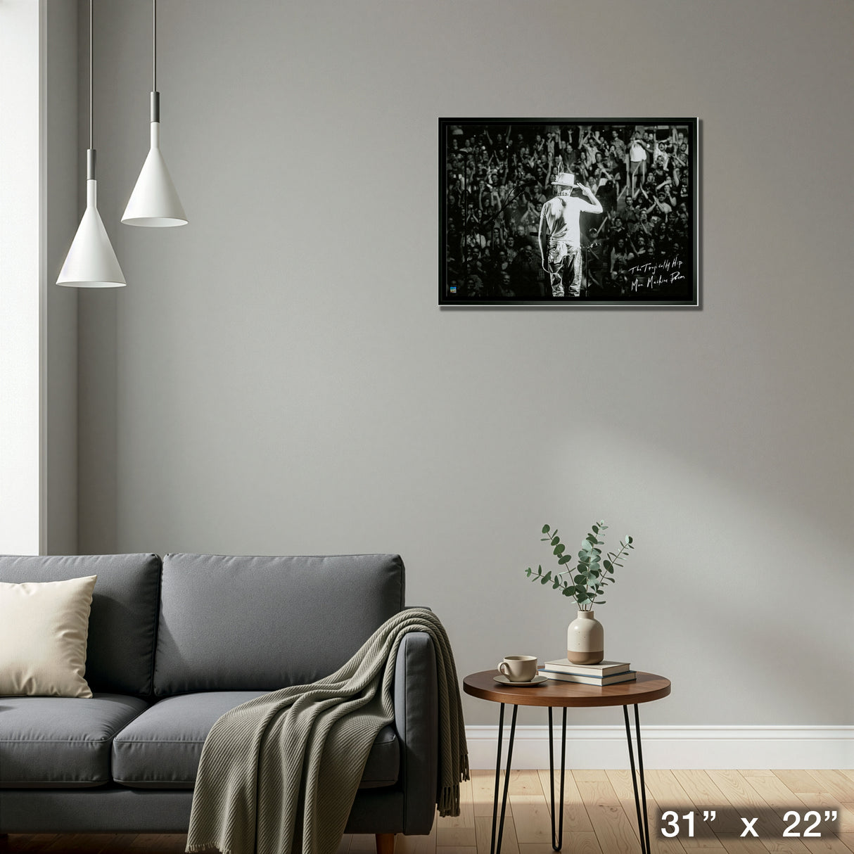 The Tragically Hip Framed 20x29 Gord Downie Salute Canvas – Detail – Frameworth