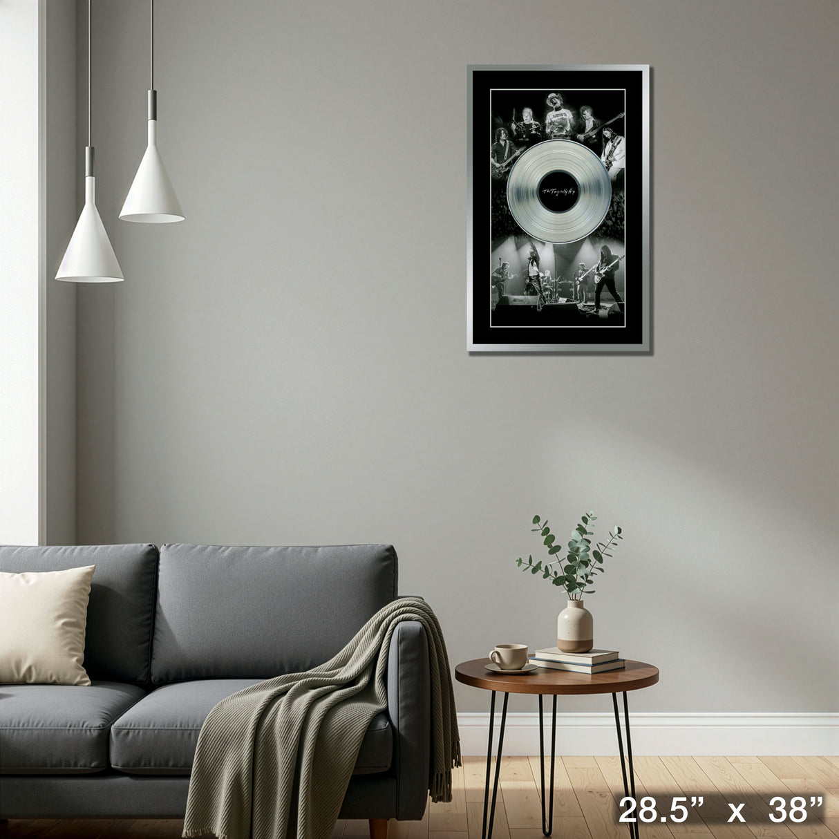 The Tragically Hip Framed Black and White Band Photos with Platinum LP – Detail – Frameworth