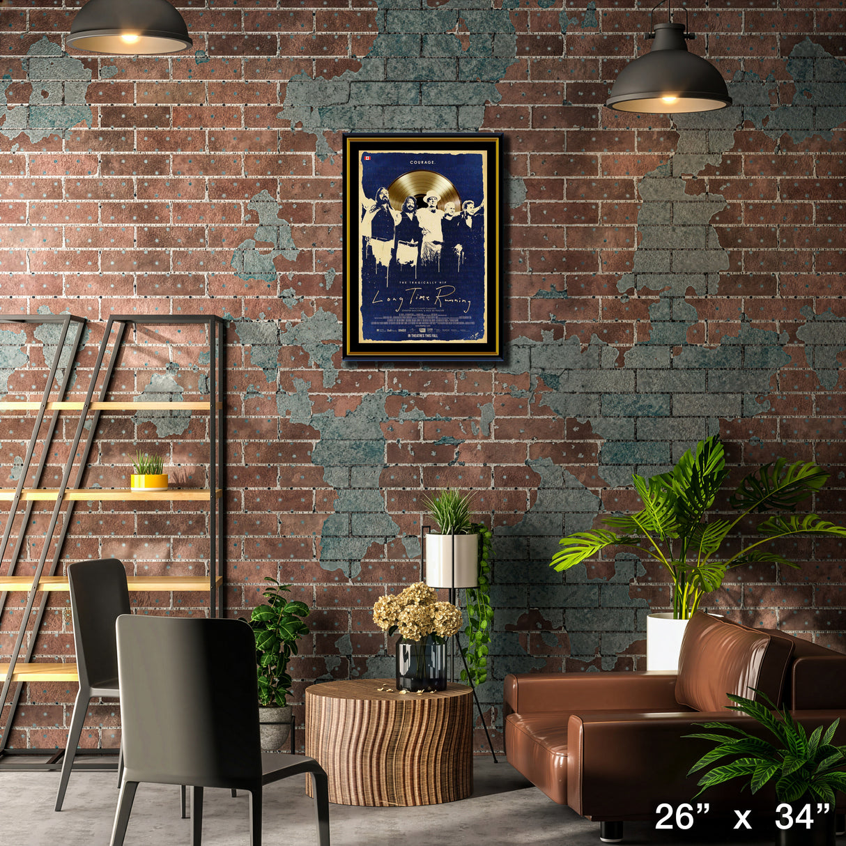 The Tragically Hip Framed Long Time Running Print with Gold LP – Lifestyle – Frameworth