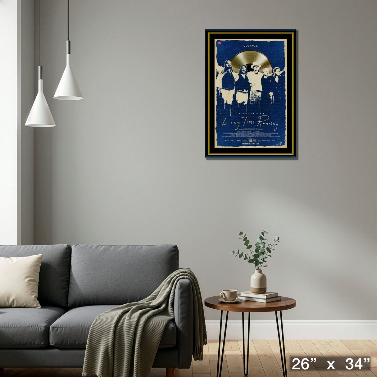 The Tragically Hip Framed Long Time Running Print with Gold LP – Detail – Frameworth