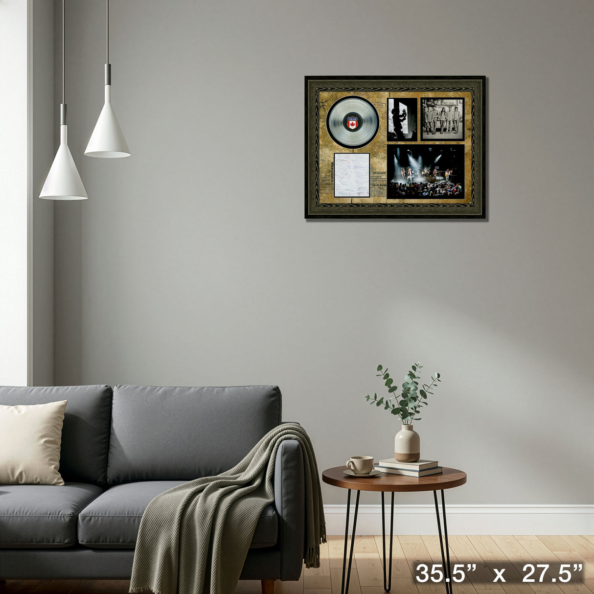 The Tragically Hip Framed Lyrics Collage with Platinum LP – Detail – Frameworth