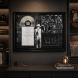 The Tragically Hip Framed On Tour Collage with Lyric Sheet and Silver LP dark display lifestyle image