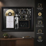 The Tragically Hip Framed On Tour Collage with Lyric Sheet and Silver LP feature infographic image