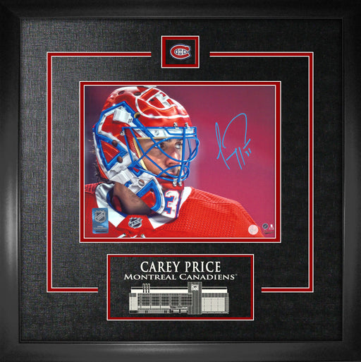 Carey Price Montreal Canadiens Signed Framed 8x10 Close-Up Red Helmet Photo - Frameworth Sports Canada 