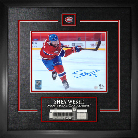 Shea Weber Montreal Canadiens Signed Framed 8x10 Shooting Photo - Frameworth Sports Canada 