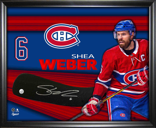 Shea Weber Montreal Canadiens Signed PhotoGlass Framed Stickblade - Frameworth Sports Canada 