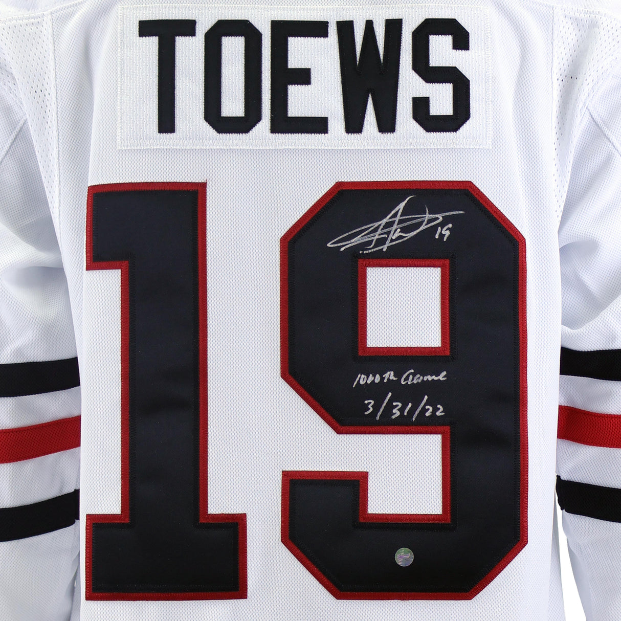 Jonathan Toews Signed Chicago Blackhawks Adidas White Jersey with Insc "1000th Game 3/31/22" - AUCTION