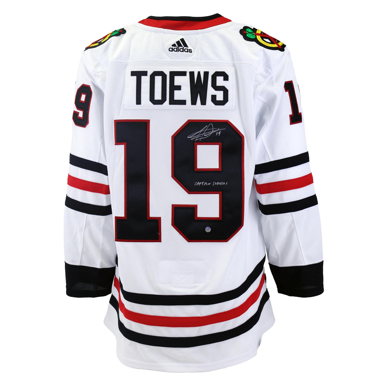 Jonathan Toews Signed Chicago Blackhawks Adidas White Jersey with Insc "Captain Serious" - AUCTION