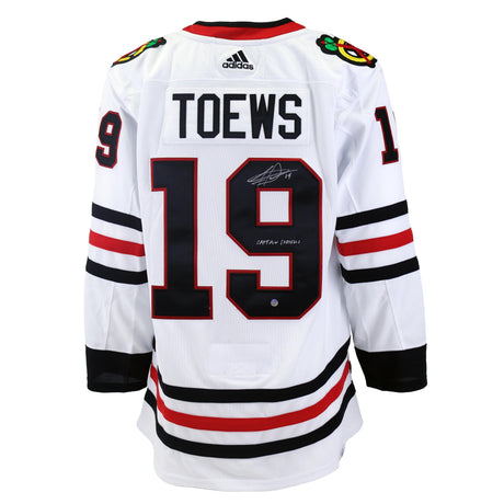 Jonathan Toews Signed Chicago Blackhawks Adidas White Jersey with Insc "Captain Serious" - AUCTION