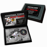 Jonathan Toews Signed Puck 1000th Career Game, March 31, 2022 Chicago Blackhawks in a Deluxe Case (Limited Edition of 119)
