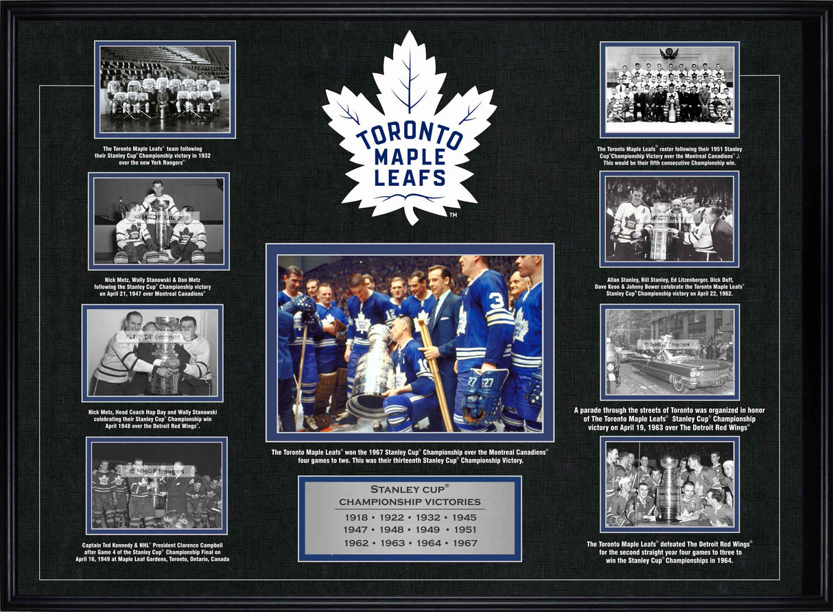 Toronto Maple Leafs Framed Stanley Cup Dynasty Collage - Frameworth Sports Canada 